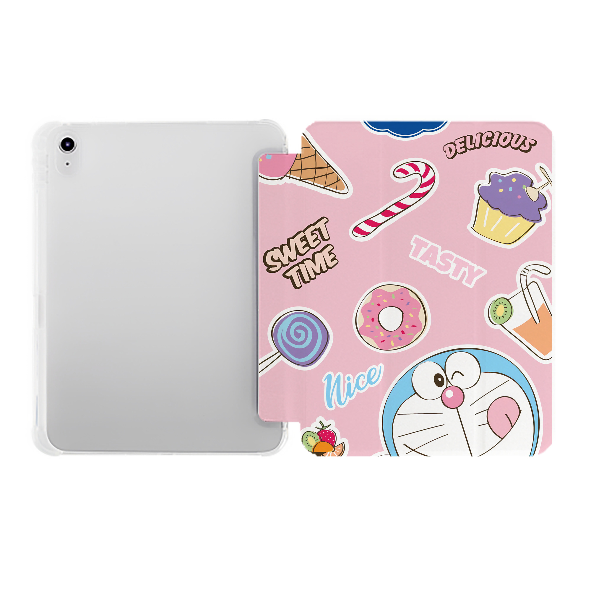 （画像用） ドラえもん Doraemon IPad ケース ペン収納付き 三つ折りスタンド PUレザー×シリコン 対応機種9.5/10.5/10.9インチ
